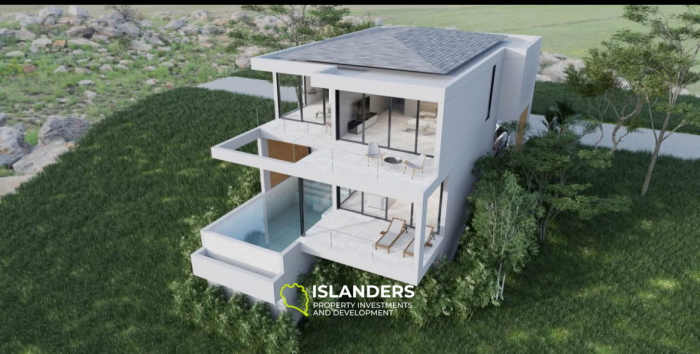 Villa moderne de 3 chambres avec piscine et agencement pratique.