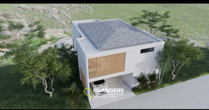 Villa moderne de 3 chambres avec piscine et agencement pratique.