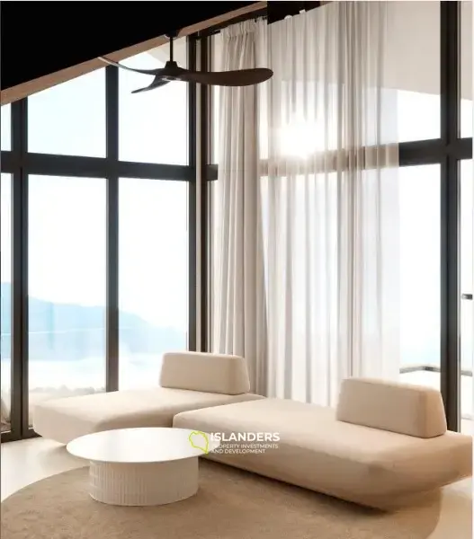 Villa avec piscine de 3 chambres sur la colline surplombant la mer.