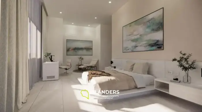 Villa moderne avec 3 chambres, grand terrain et vue sur la mer.