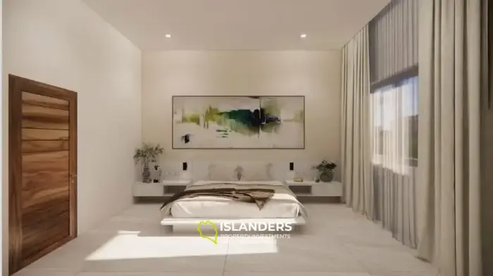 Villa moderne avec 3 chambres, grand terrain et vue sur la mer.