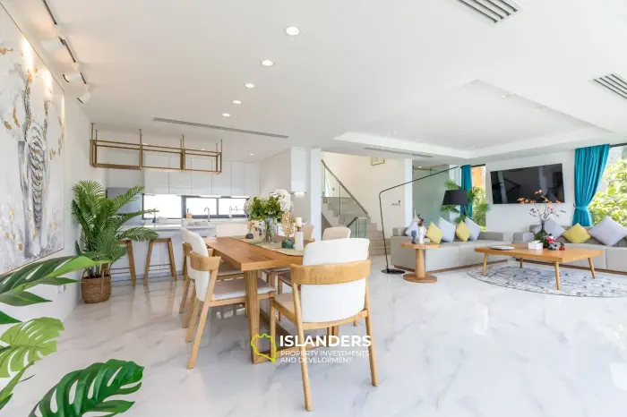 Villa dúplex con piscina de 3 habitaciones, amueblada y con vista al océano.