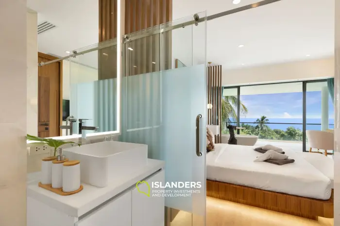 Villa dúplex con piscina de 3 habitaciones, amueblada y con vista al océano.