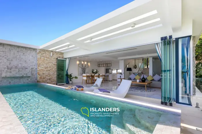 Villa dúplex con piscina de 3 habitaciones, amueblada y con vista al océano.