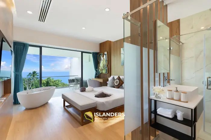 Villa dúplex con piscina de 3 habitaciones, amueblada y con vista al océano.