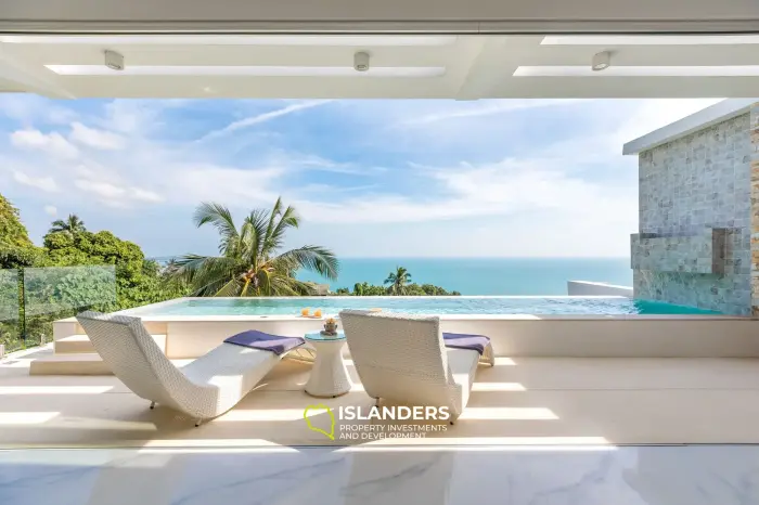 Villa dúplex con piscina de 3 habitaciones, amueblada y con vista al océano.