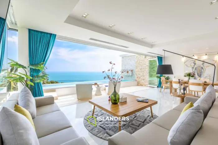 Villa dúplex con piscina de 3 habitaciones, amueblada y con vista al océano.
