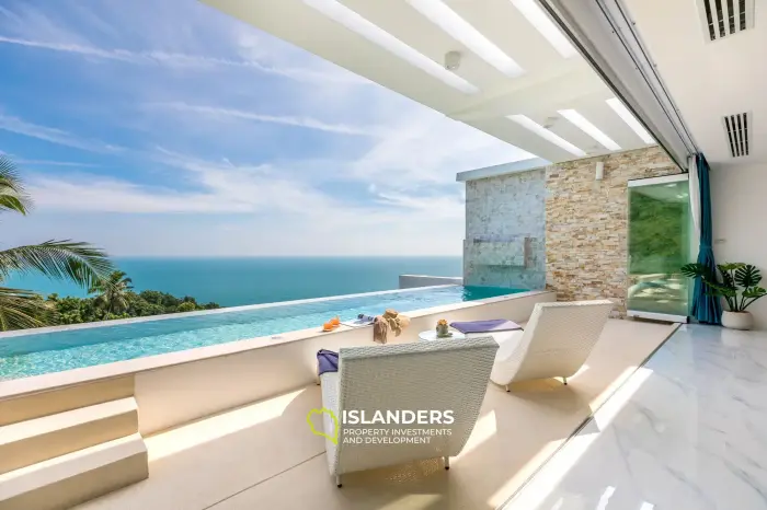 Villa dúplex con piscina de 3 habitaciones, amueblada y con vista al océano.