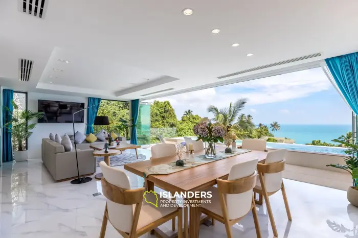 Villa dúplex con piscina de 3 habitaciones, amueblada y con vista al océano.