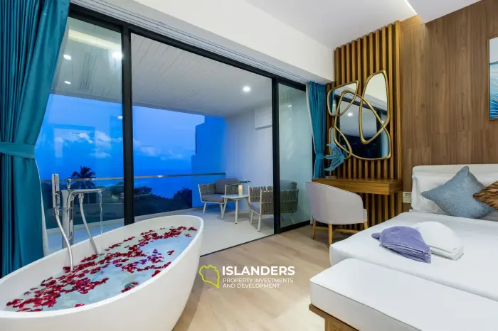 Villa dúplex con piscina de 3 habitaciones, amueblada y con vista al océano.