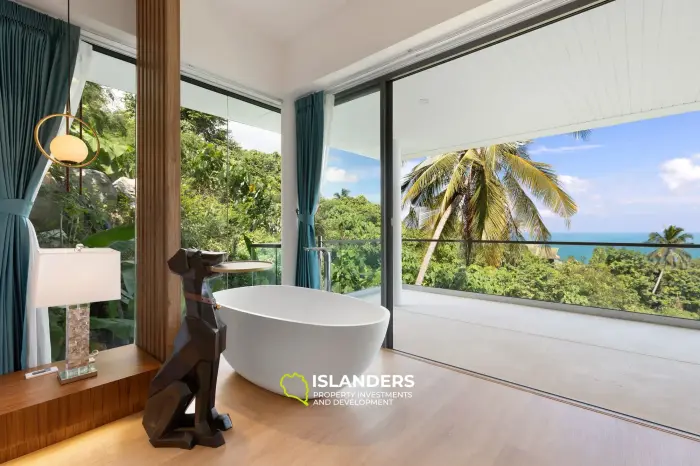 Villa dúplex con piscina de 3 habitaciones, amueblada y con vista al océano.