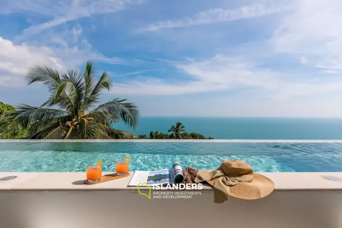Villa dúplex con piscina de 3 habitaciones, amueblada y con vista al océano.