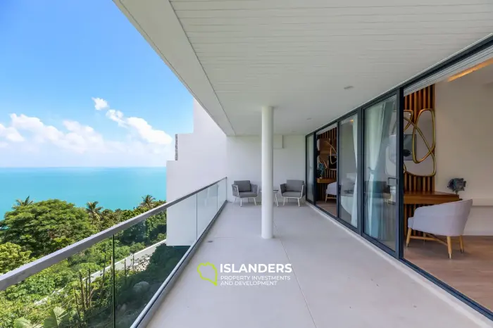 Villa dúplex con piscina de 3 habitaciones, amueblada y con vista al océano.