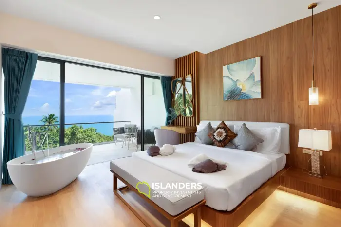 Villa dúplex con piscina de 3 habitaciones, amueblada y con vista al océano.