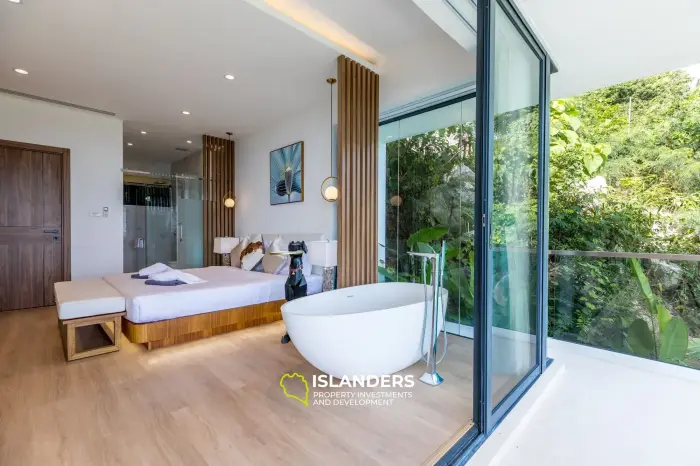 Villa dúplex con piscina de 3 habitaciones, amueblada y con vista al océano.