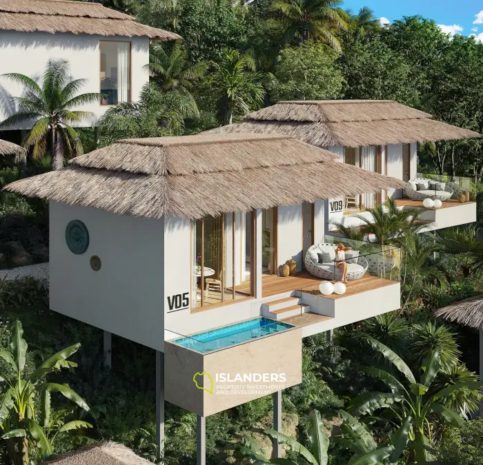 🏝 ¡Villas Tropicales de 1 Habitación con Vista al Mar y Piscina Privada! (Haad Salad)