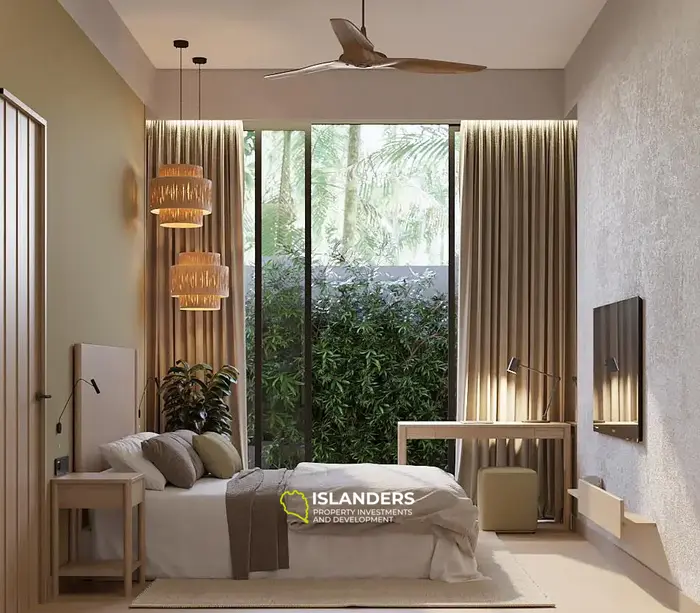 Villa confortable de 2 chambres avec piscine commune au centre de l'île.