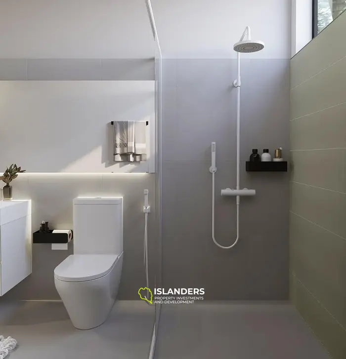Villa confortable de 2 chambres avec piscine commune au centre de l'île.