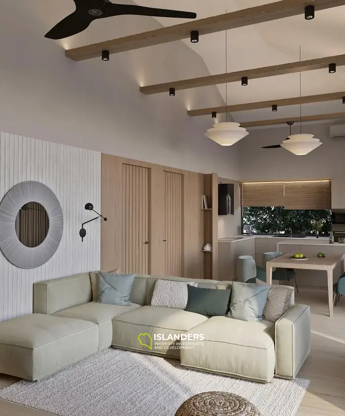 Villa confortable de 2 chambres avec piscine commune au centre de l'île.