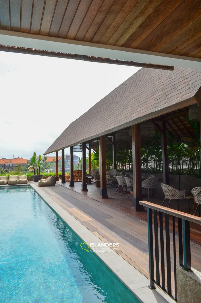 Premium 1-Bedroom Apartment for Sale in Canggu, Bali with Rice Field View