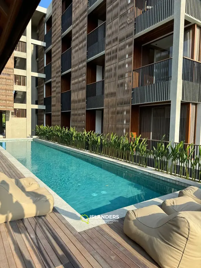 Premium 1-Bedroom Apartment for Sale in Canggu, Bali with Rice Field View