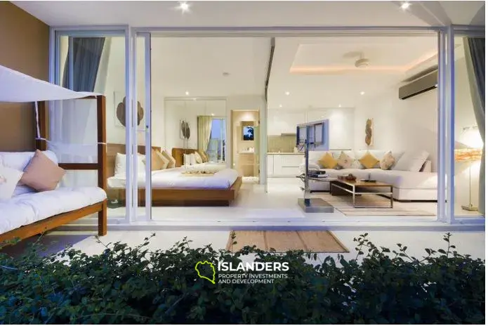 Appartement deux pièces avec piscine commune et vue sur la mer dans un complexe rénové (Bangpo)