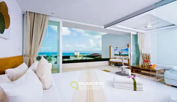 Appartement deux pièces avec piscine commune et vue sur la mer dans un complexe rénové (Bangpo)