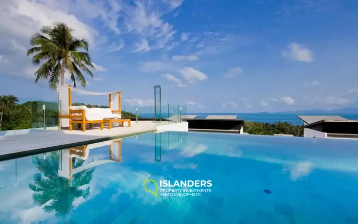 Appartement deux pièces avec piscine commune et vue sur la mer dans un complexe rénové (Bangpo)