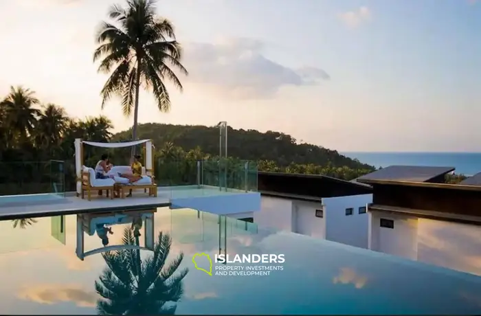 Appartement deux pièces avec piscine commune et vue sur la mer dans un complexe rénové (Bangpo)