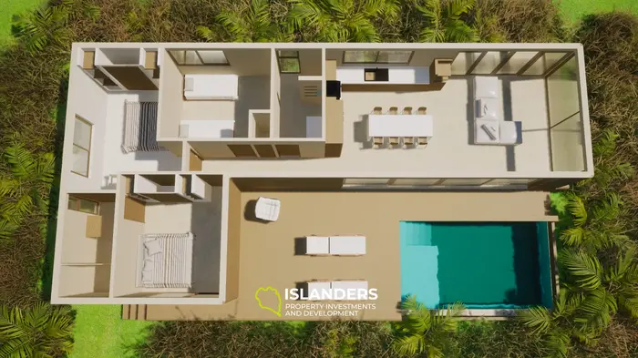 Villa de piscine tropicale – en construction