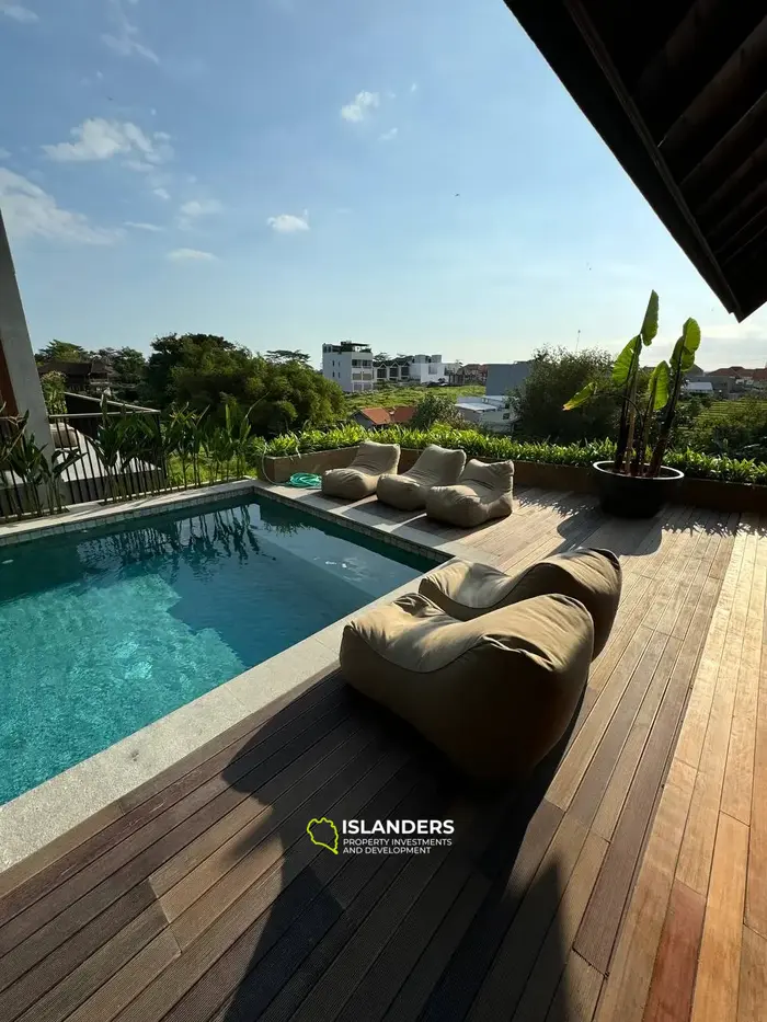 Charming 1-Bedroom Apartment for Sale in Canggu, Bali with Rice Field View
