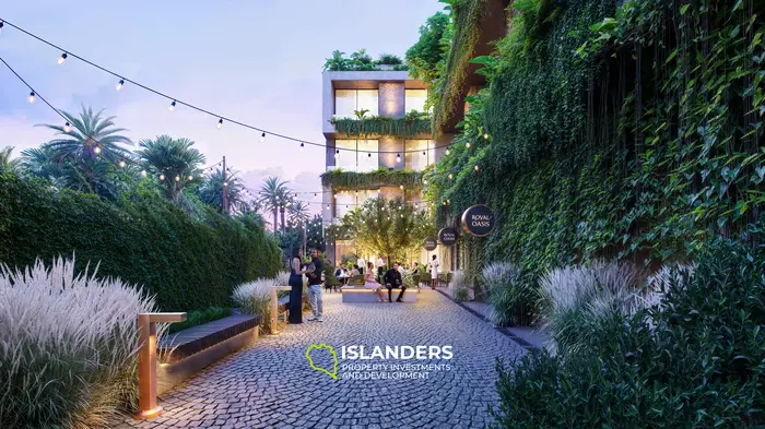 Encantador apartamento de 1 dormitorio en venta en Canggu, Bali con vista a la piscina