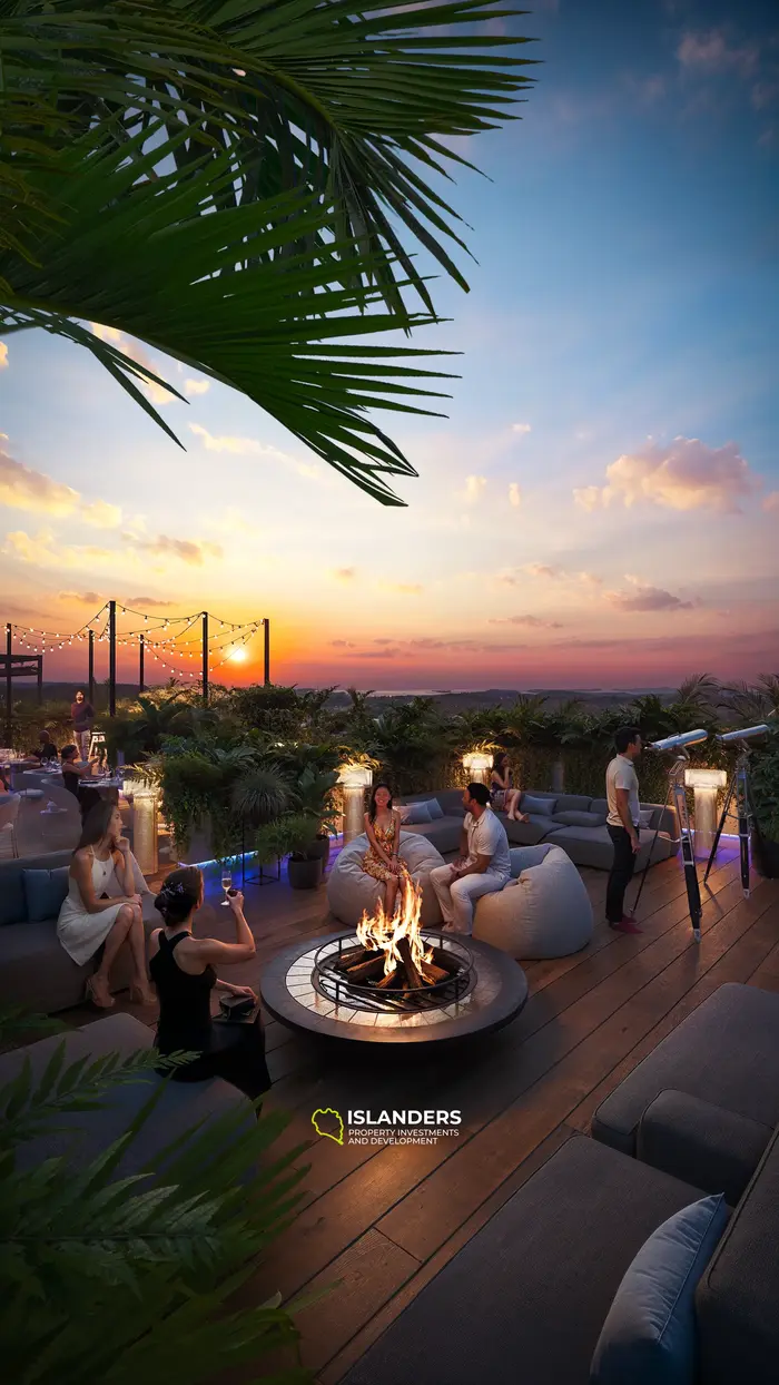 Encantador apartamento de 1 dormitorio en venta en Canggu, Bali con vista a la piscina