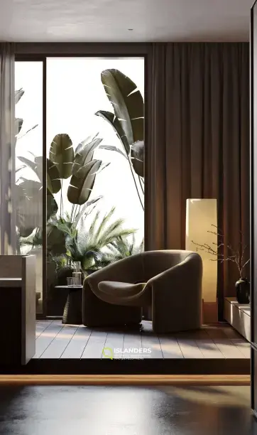 Encantador apartamento de 1 dormitorio en venta en Canggu, Bali con vista a la piscina