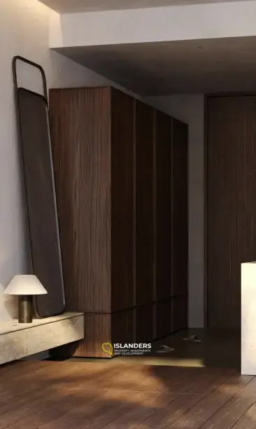 Encantador apartamento de 1 dormitorio en venta en Canggu, Bali con vista a la piscina