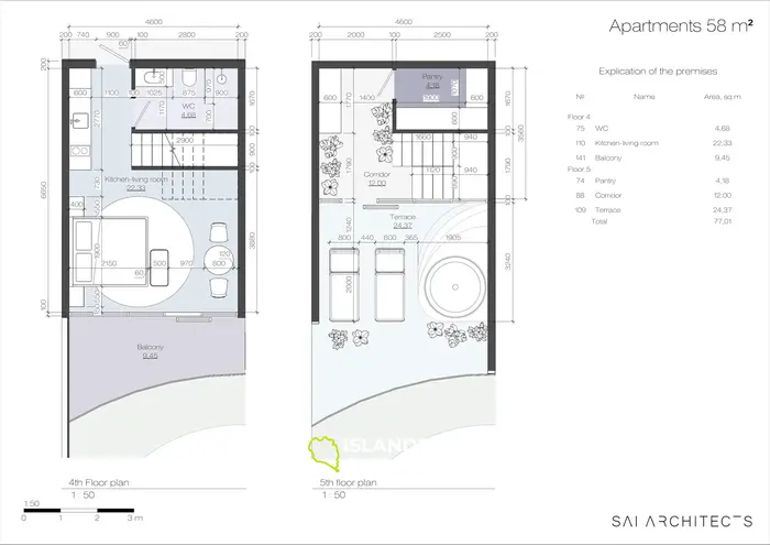 Apartemen 2 Kamar Tidur dengan Pemandangan Laut yang Menakjubkan Dijual di Bali, Badung