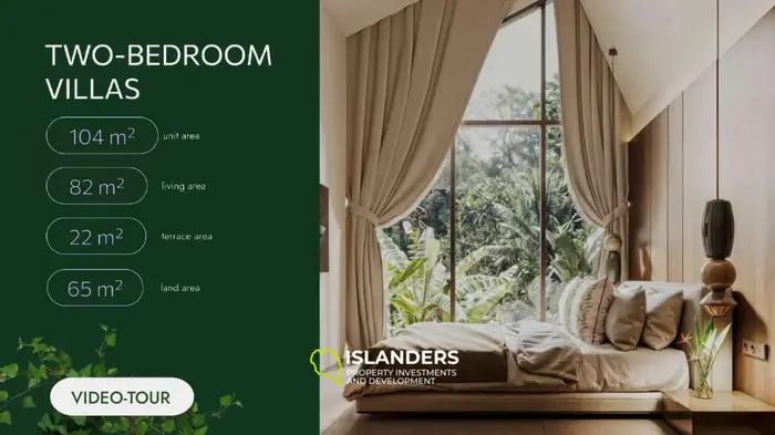 Vila Mewah 2 Kamar Tidur Dijual di Ubud, Bali dengan Pemandangan Taman