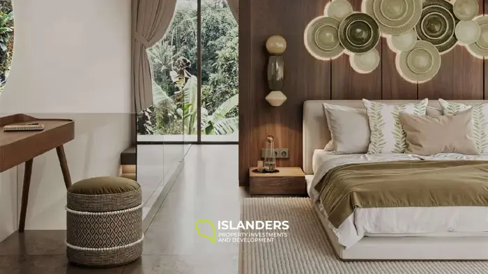 Vila Mewah 2 Kamar Tidur Dijual di Ubud, Bali dengan Pemandangan Taman