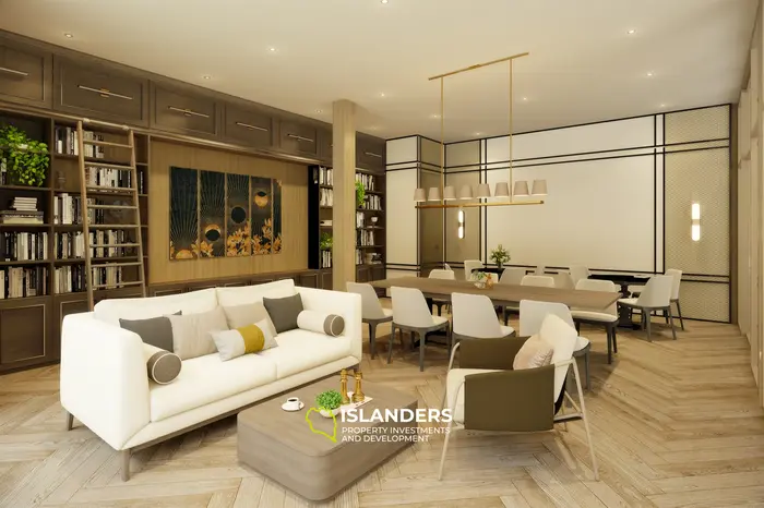 อพาร์ตเมนต์ 1 ห้องนอนสมัยใหม่ขายที่หาดบางเทาในภูเก็ต