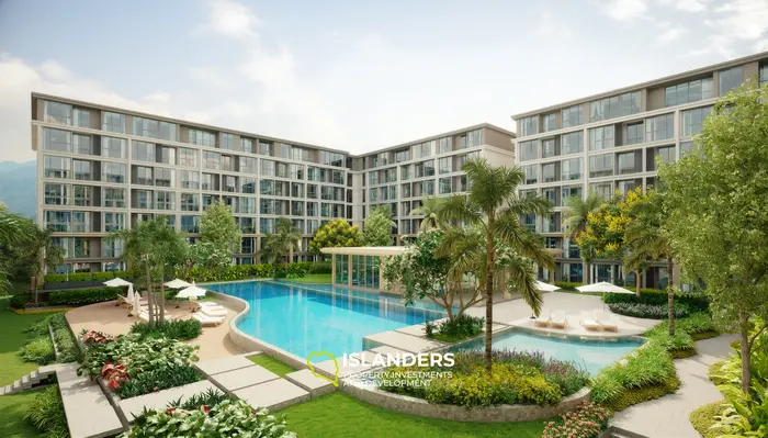 อพาร์ตเมนต์ 1 ห้องนอนสมัยใหม่ขายที่หาดบางเทาในภูเก็ต