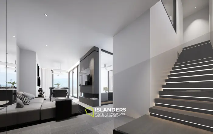 شقة أنيقة مكونة من 3 غرف نوم بمساحة 177 متر مربع مع مسبح في الطابق الثاني للبيع في شاطئ كامالا، فوكيت