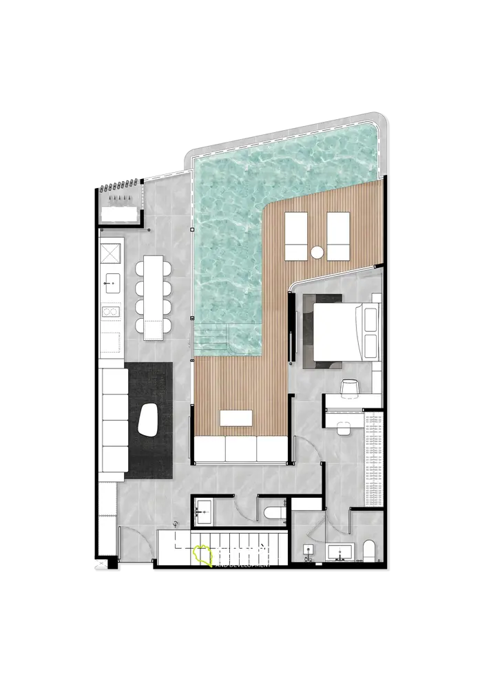 דירה stylish עם 3 חדרי שינה בשטח של 191 מ"ר עם בריכה למכירה בחוף קמלה, פוקט