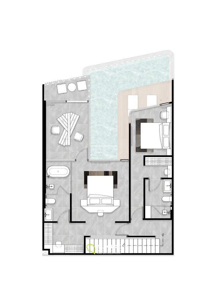 דירה stylish עם 3 חדרי שינה בשטח של 191 מ"ר עם בריכה למכירה בחוף קמלה, פוקט