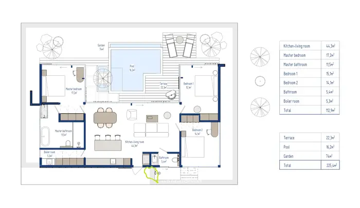 satori 1 Premium 2-Zimmer-Wohnung zu verkaufen in Bali, Tabanan mit atemberaubendem Flussblick