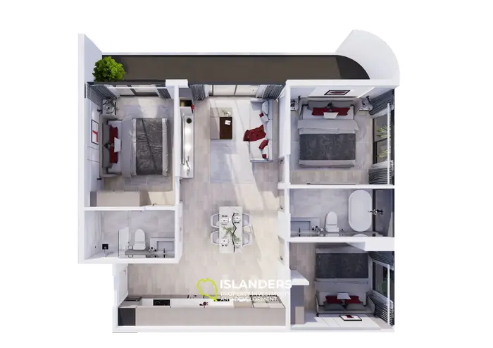 Appartement charmant 3 chambres à côté de la plage de Nai Harn