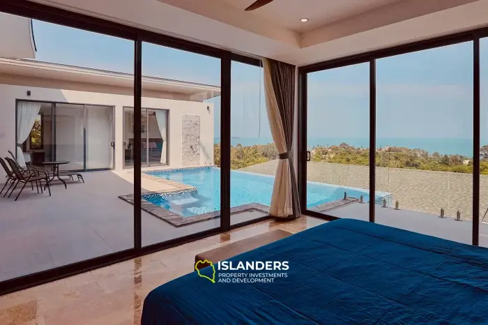 3-bdrm pool villa with ocean view from living room (Chaweng)
