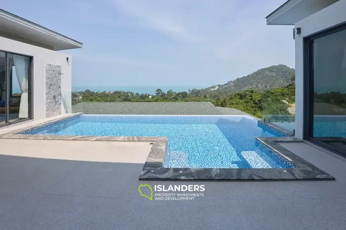 3-bdrm pool villa with ocean view from living room (Chaweng)