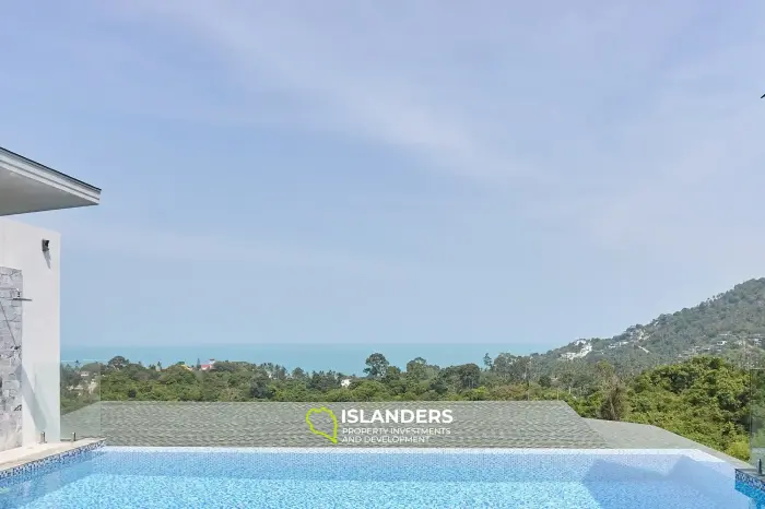 3-bdrm pool villa with ocean view from living room (Chaweng)