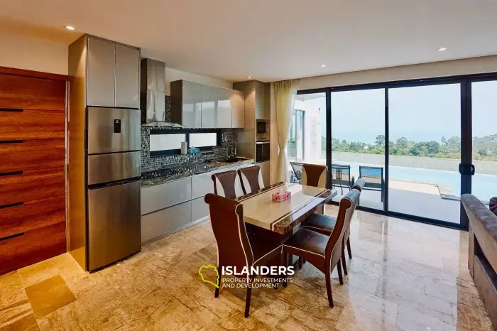 3-bdrm pool villa with ocean view from living room (Chaweng)
