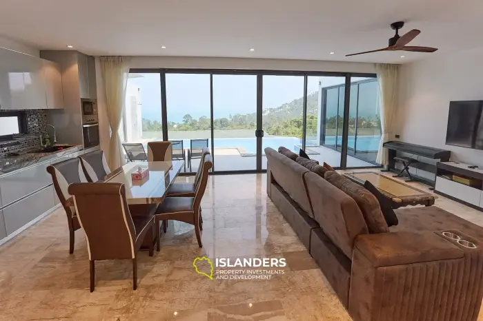 3-bdrm pool villa with ocean view from living room (Chaweng)
